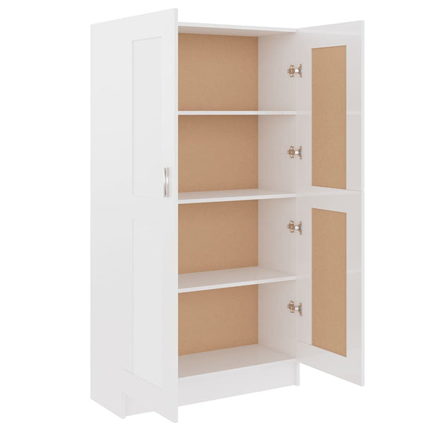Bücherschrank Hochglanz Weiß 82,5x30,5x150 cm