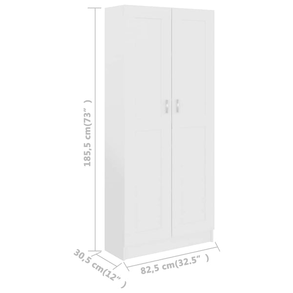 Weißer Bücherschrank 82,5 cm