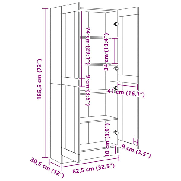 Weißer Bücherschrank 82,5 cm
