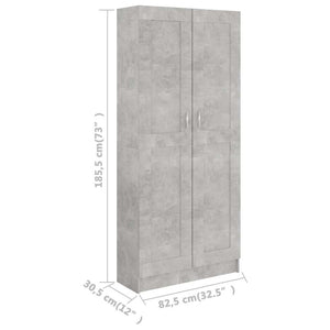 Bücherschrank Betongrau 185,5cm