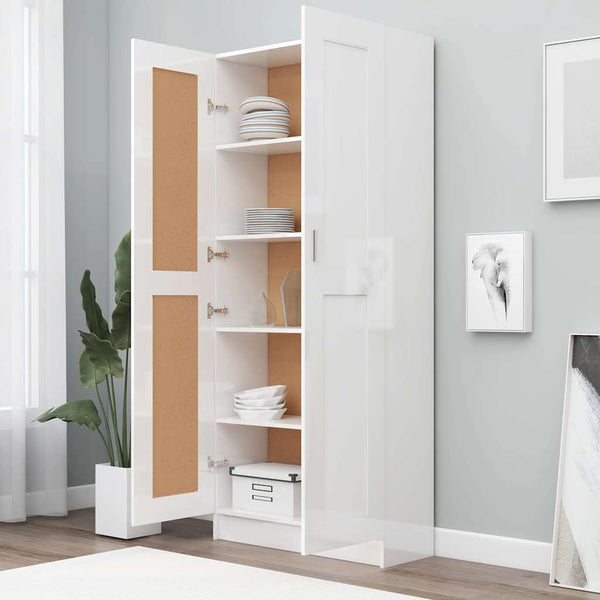 Hochglanz Bücherregal Weiß 185,5cm