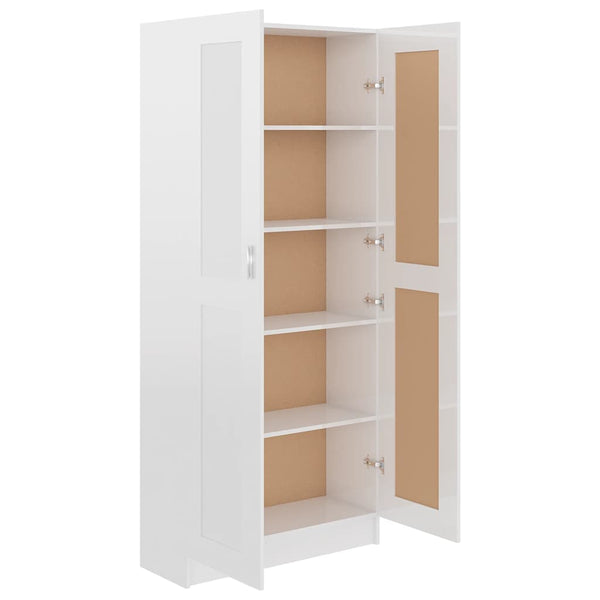 Hochglanz Bücherregal Weiß 185,5cm