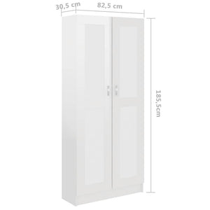 Hochglanz Bücherregal Weiß 185,5cm
