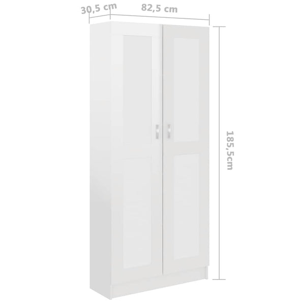 Hochglanz Bücherregal Weiß 185,5cm