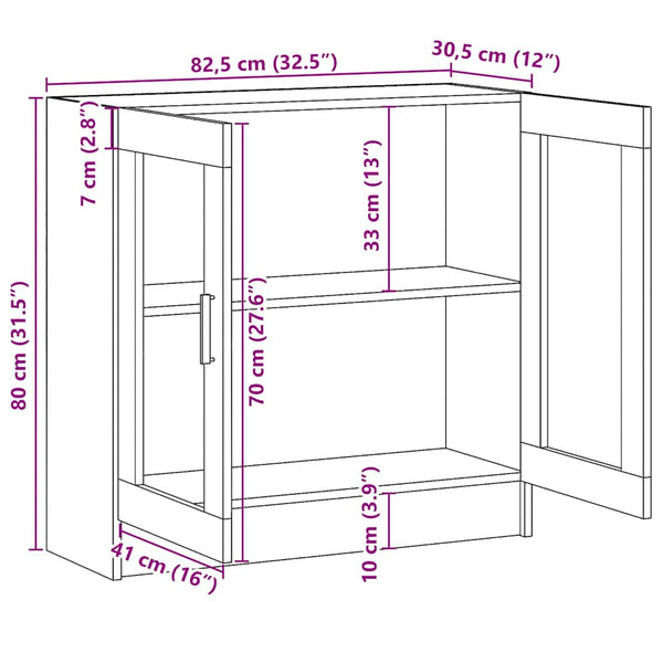 Weiße Vitrine 82,5x30,5x80 cm