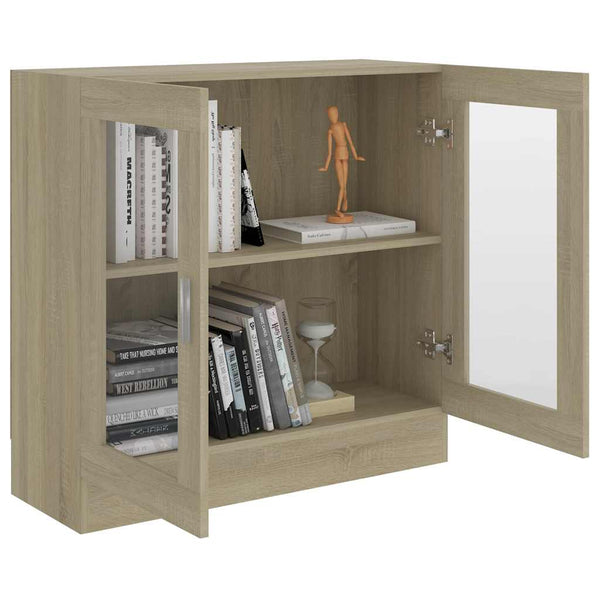 Sonoma Eiche Vitrinenschrank, 82,5 cm
