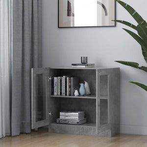 Vitrinenschrank Betongrau 82,5x30,5x80 cm