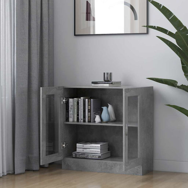 Vitrinenschrank Betongrau 82,5x30,5x80 cm