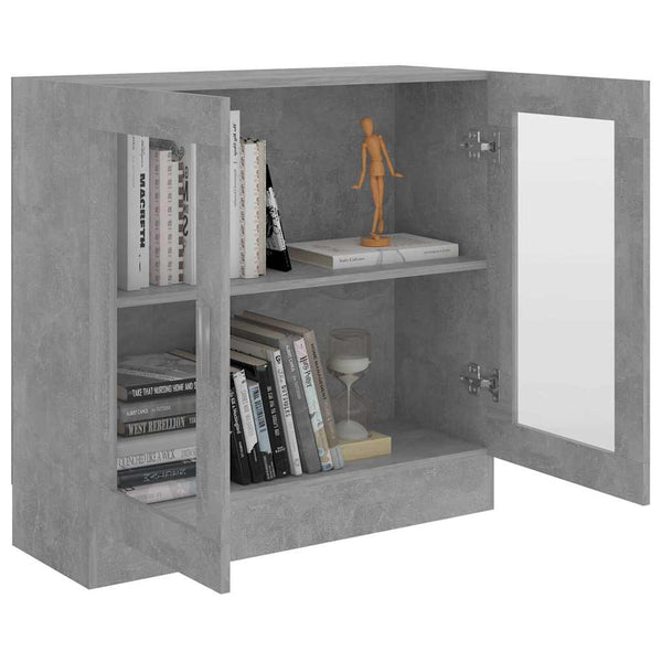 Vitrinenschrank Betongrau 82,5x30,5x80 cm