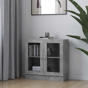 Vitrinenschrank Betongrau 82,5x30,5x80 cm