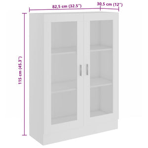 Weiße Vitrine 82,5x30,5x115 cm