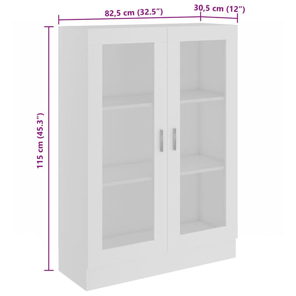 Weiße Vitrine 82,5x30,5x115 cm