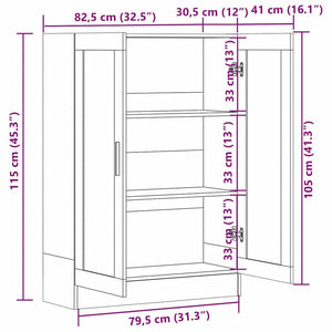 Weiße Vitrine 82,5x30,5x115 cm