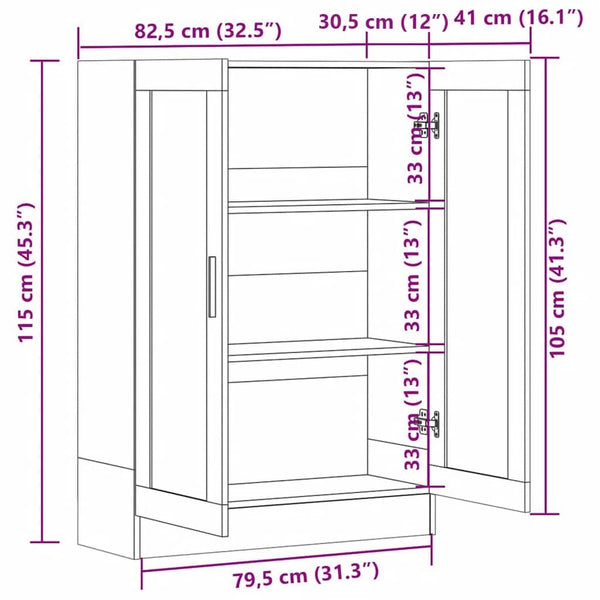 Weiße Vitrine 82,5x30,5x115 cm
