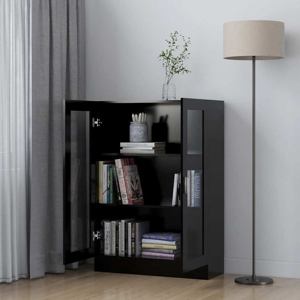Schwarzer Vitrinenschrank 82,5 cm