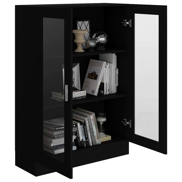 Schwarzer Vitrinenschrank 82,5 cm