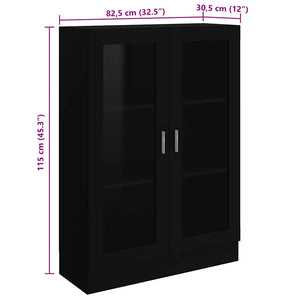 Schwarzer Vitrinenschrank 82,5 cm