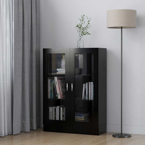 Schwarzer Vitrinenschrank 82,5 cm