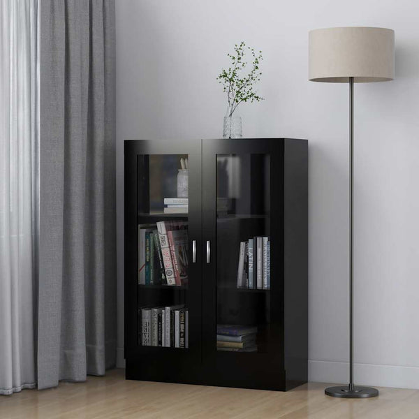 Schwarzer Vitrinenschrank 82,5 cm