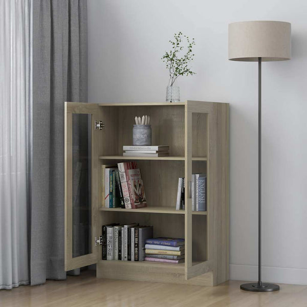 Vitrinenschrank Sonoma Eiche, 82,5 cm