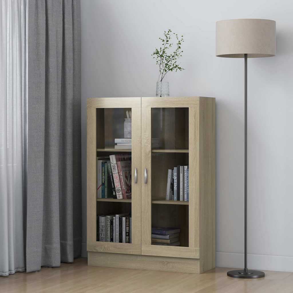 Vitrinenschrank Sonoma Eiche, 82,5 cm