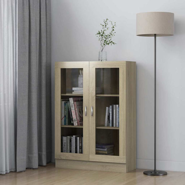 Vitrinenschrank Sonoma Eiche, 82,5 cm