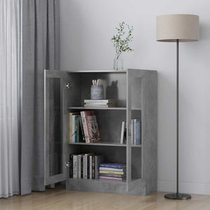 vidaXL Vitrine gris béton 82,5x30,5x115 cm en bois d'ingénierie