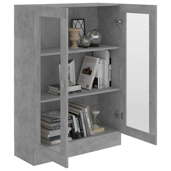 vidaXL Vitrine gris béton 82,5x30,5x115 cm en bois d'ingénierie