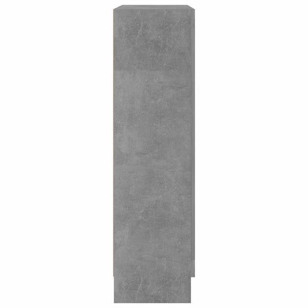 vidaXL Vitrine gris béton 82,5x30,5x115 cm en bois d'ingénierie
