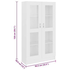Weiße Vitrine 82,5x30,5x150 cm