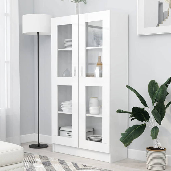 Weiße Vitrine 82,5x30,5x150 cm