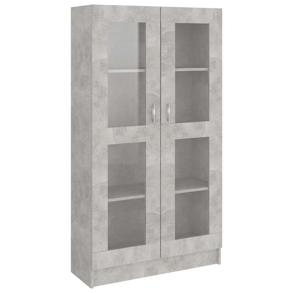 Betongrauer Vitrinenschrank, 82,5 cm