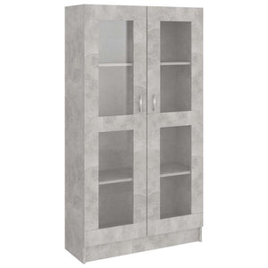 Betongrauer Vitrinenschrank, 82,5 cm
