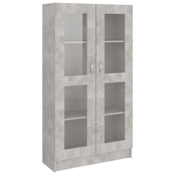 Betongrauer Vitrinenschrank, 82,5 cm