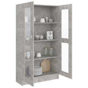 Betongrauer Vitrinenschrank, 82,5 cm