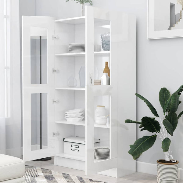 Hochglanz Vitrinenschrank Weiß 150cm