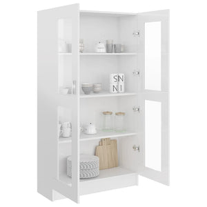 Hochglanz Vitrinenschrank Weiß 150cm