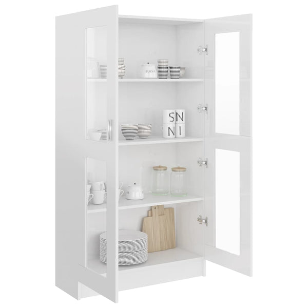 Hochglanz Vitrinenschrank Weiß 150cm