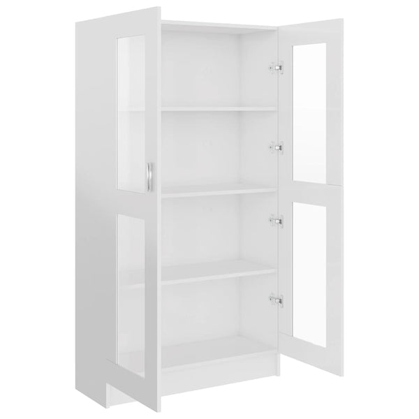 Hochglanz Vitrinenschrank Weiß 150cm