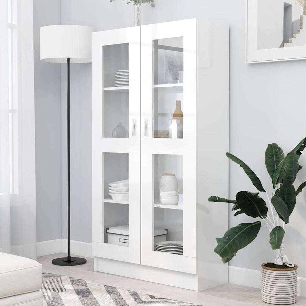 Hochglanz Vitrinenschrank Weiß 150cm