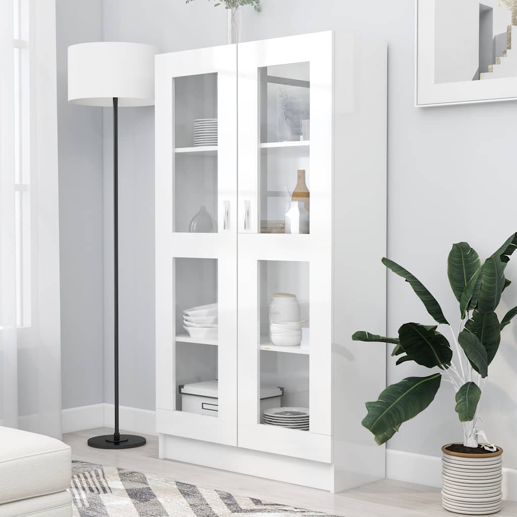 Hochglanz Vitrinenschrank Weiß 150cm