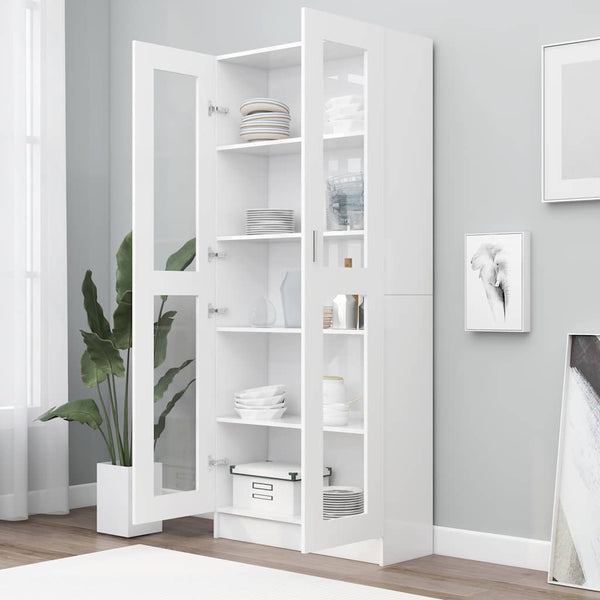 Weiße Vitrine 82,5x30,5x185 cm