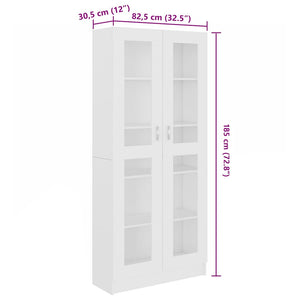 Weiße Vitrine 82,5x30,5x185 cm