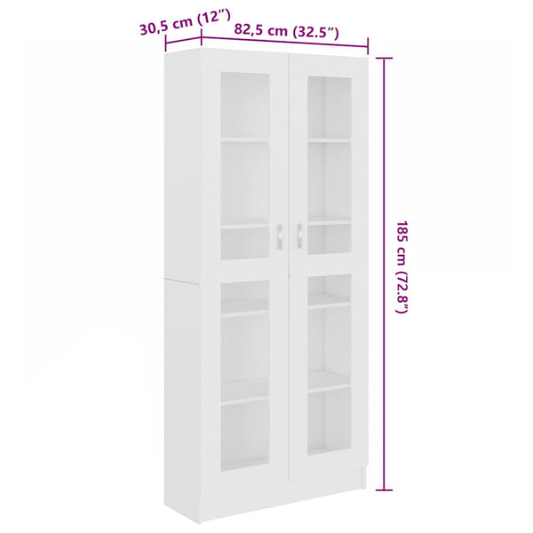 Weiße Vitrine 82,5x30,5x185 cm