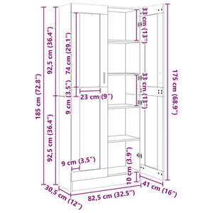 Weiße Vitrine 82,5x30,5x185 cm