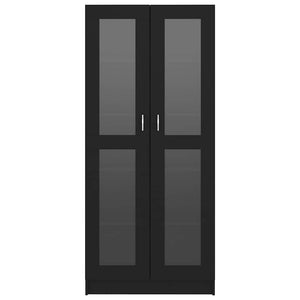 Schwarzer Vitrinenschrank 82,5x30,5x185cm
