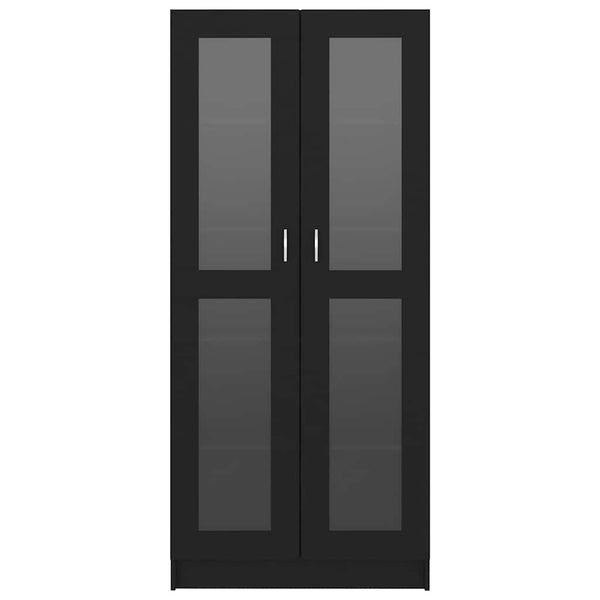 Schwarzer Vitrinenschrank 82,5x30,5x185cm