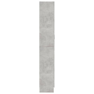 Betongrauer Vitrinenschrank, 185,5 cm hoch