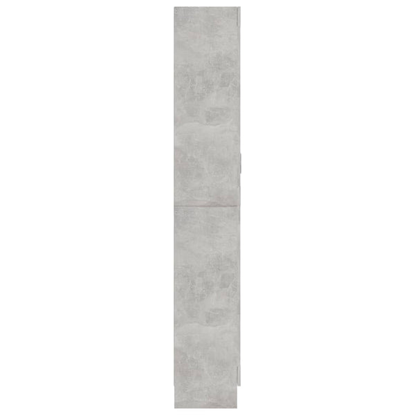 Betongrauer Vitrinenschrank, 185,5 cm hoch