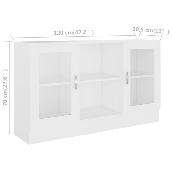 Weißer Vitrinenschrank 120 cm